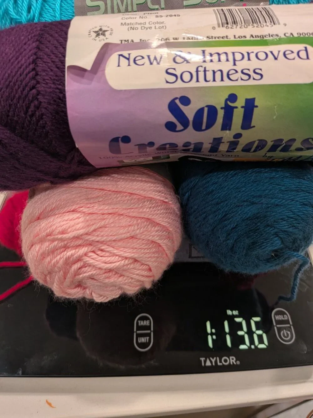 Vintage Caron & Soft Creations Plum 4 Ply Worsted Yarn Destash Lot of 6 Skeins